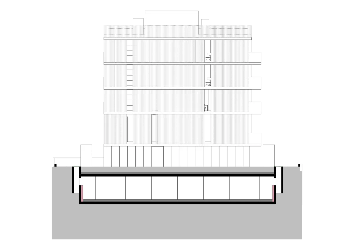 Sezione architettonica frontale